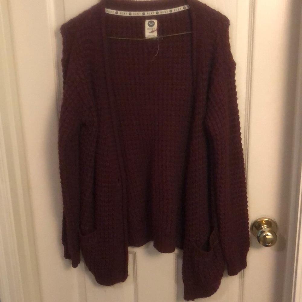 Maroon red cardigan